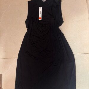 DKNY Elegant Black Midi Dress